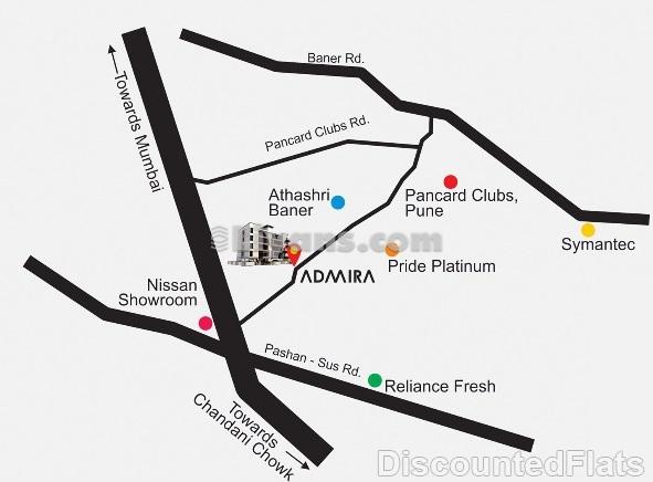 Location Map of 2 Bhk Apartments In Baner At Ashwamedh Admira